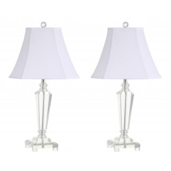 Safavieh Lilly 24.5-inch H Crystal Table Lamp Set of 2 - Clear/White (LIT4103B-SET2)