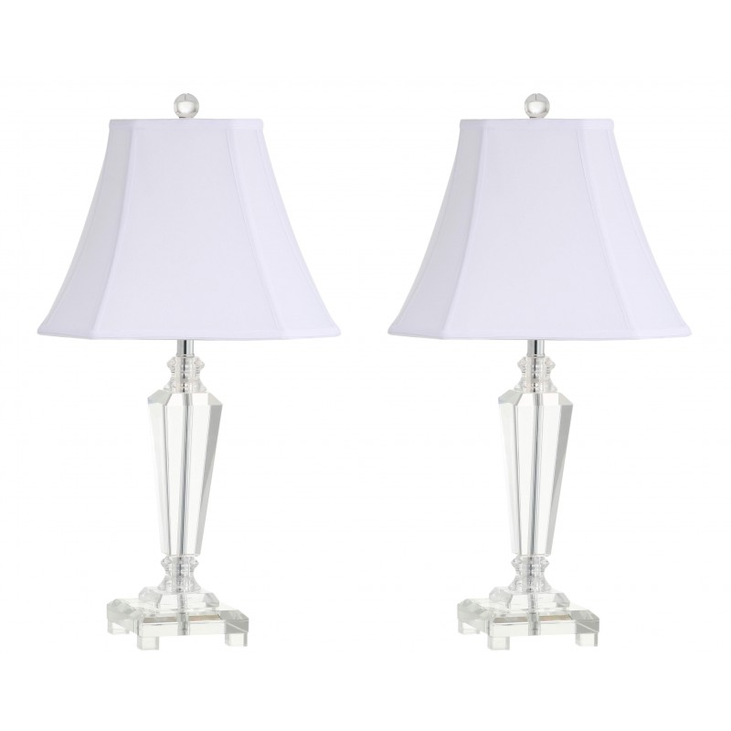 Safavieh Lilly 24.5-inch H Crystal Table Lamp Set of 2 - Clear/White (LIT4103B-SET2)