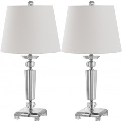 Safavieh Imogene 24-inch H Crystal Table Lamp Set of 2 - Clear/Off-White (LIT4104A-SET2)