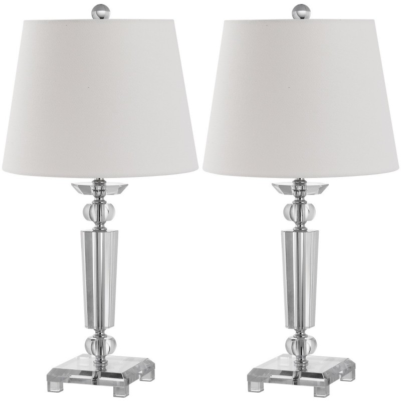 Safavieh Imogene 24-inch H Crystal Table Lamp Set of 2 - Clear/Off-White (LIT4104A-SET2)