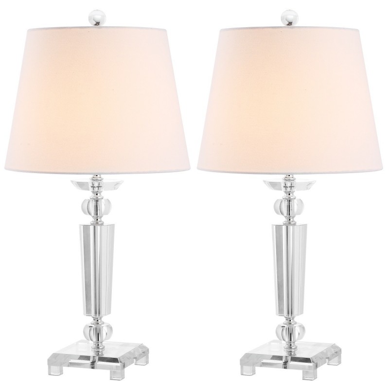 Safavieh Imogene 24-inch H Crystal Table Lamp Set of 2 - Clear/Off-White (LIT4104A-SET2)