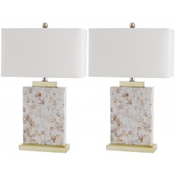 Safavieh Tory 24.5-inch H Shell Table Lamp - Set of 2 - Cream/White (LIT4107A-SET2)