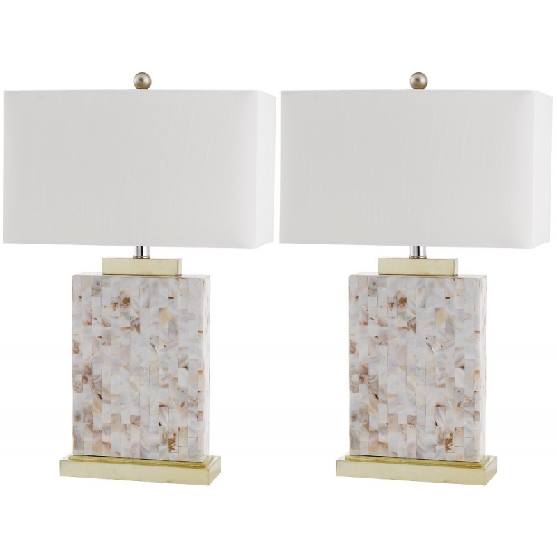 Safavieh Tory 24.5-inch H Shell Table Lamp - Set of 2 - Cream/White (LIT4107A-SET2)