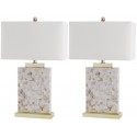 Safavieh Tory 24.5-inch H Shell Table Lamp - Set of 2 - Cream/White (LIT4107A-SET2)