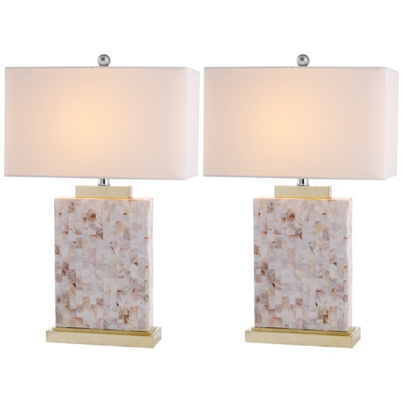 Safavieh Tory 24.5-inch H Shell Table Lamp - Set of 2 - Cream/White (LIT4107A-SET2)