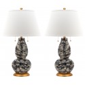 Safavieh Color Swirls 28-Inch H Glass Table Lamp Set of 2 - Black/White (LIT4159B-SET2)