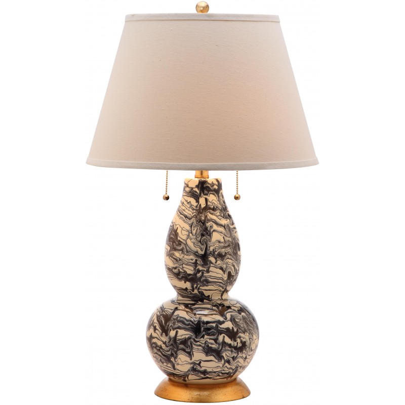 Safavieh Color Swirls 28-Inch H Glass Table Lamp Set of 2 - Black/White (LIT4159B-SET2)