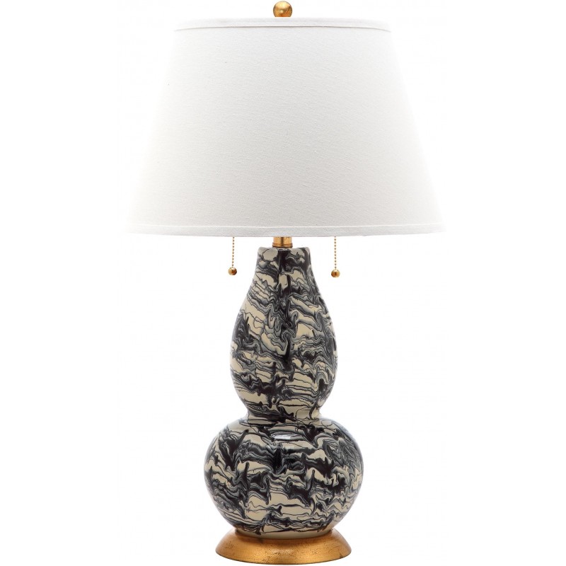Safavieh Color Swirls 28-Inch H Glass Table Lamp Set of 2 - Black/White (LIT4159B-SET2)