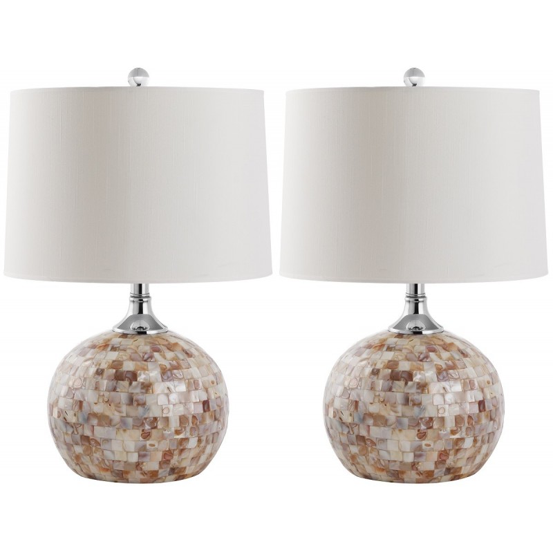 Safavieh Nikki 22.5-inch H Shell Table Lamp - Set of 2 -  Cream/White (LIT4109A-SET2)