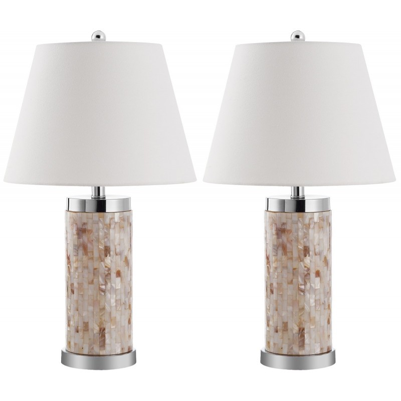 Safavieh Diana 25-inch H Shell Table Lamp - Set of 2 - Cream/White (LIT4110A-SET2)