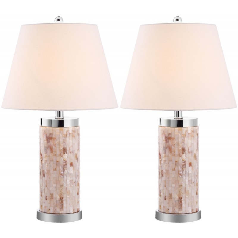 Safavieh Diana 25-inch H Shell Table Lamp - Set of 2 - Cream/White (LIT4110A-SET2)