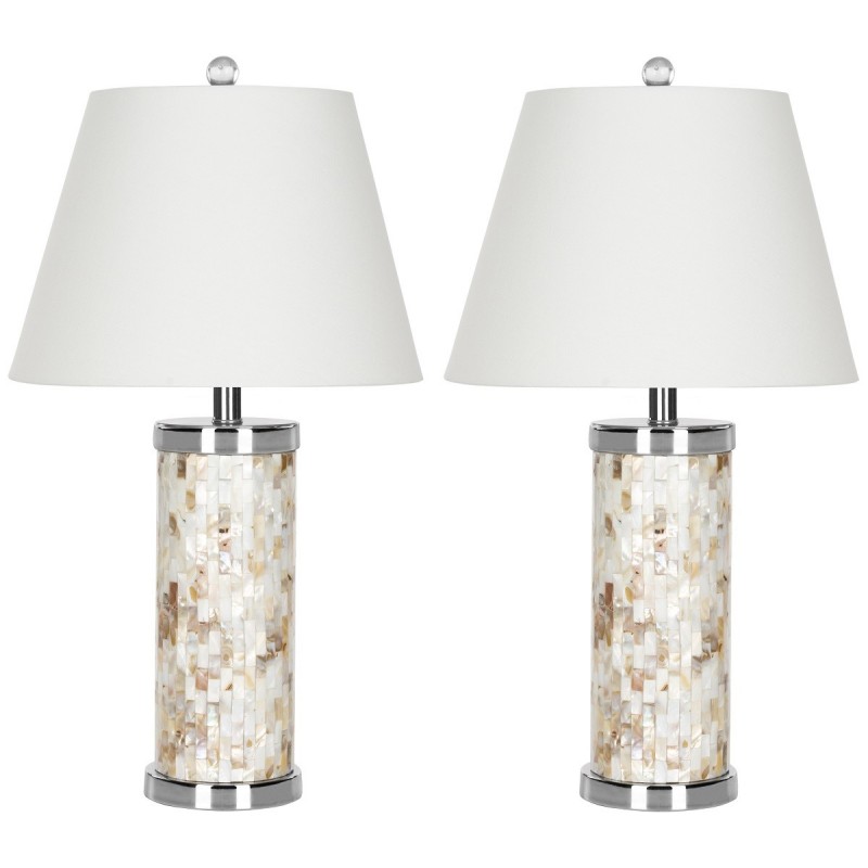 Safavieh Diana 25-inch H Shell Table Lamp - Set of 2 - Cream/White (LIT4110A-SET2)