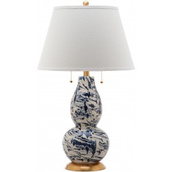 Safavieh Color Swirls 28-Inch H Glass Table Lamp Set of 2 - Navy/White (LIT4159A-SET2)