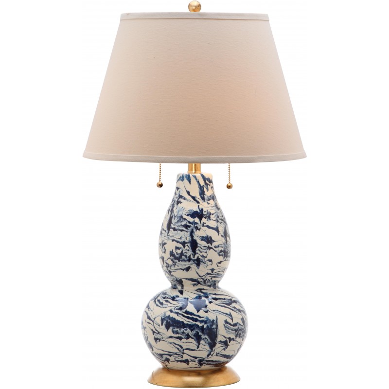 Safavieh Color Swirls 28-Inch H Glass Table Lamp Set of 2 - Navy/White (LIT4159A-SET2)