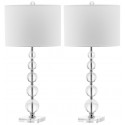 Safavieh Liam 29-inch H Stacked Crystal Ball Lamp - Set of 2 - Clear/Off-white (LIT4112A-SET2)