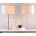 Safavieh Liam 29-inch H Stacked Crystal Ball Lamp - Set of 2 - Clear/Off-white (LIT4112A-SET2)