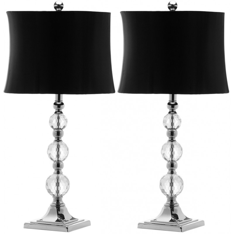 Safavieh Maeve 28-inch H Crystal Ball Lamp Set of 2 - Clear/Black (LIT4114A-SET2)