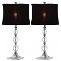 Safavieh Maeve 28-inch H Crystal Ball Lamp Set of 2 - Clear/Black (LIT4114A-SET2)