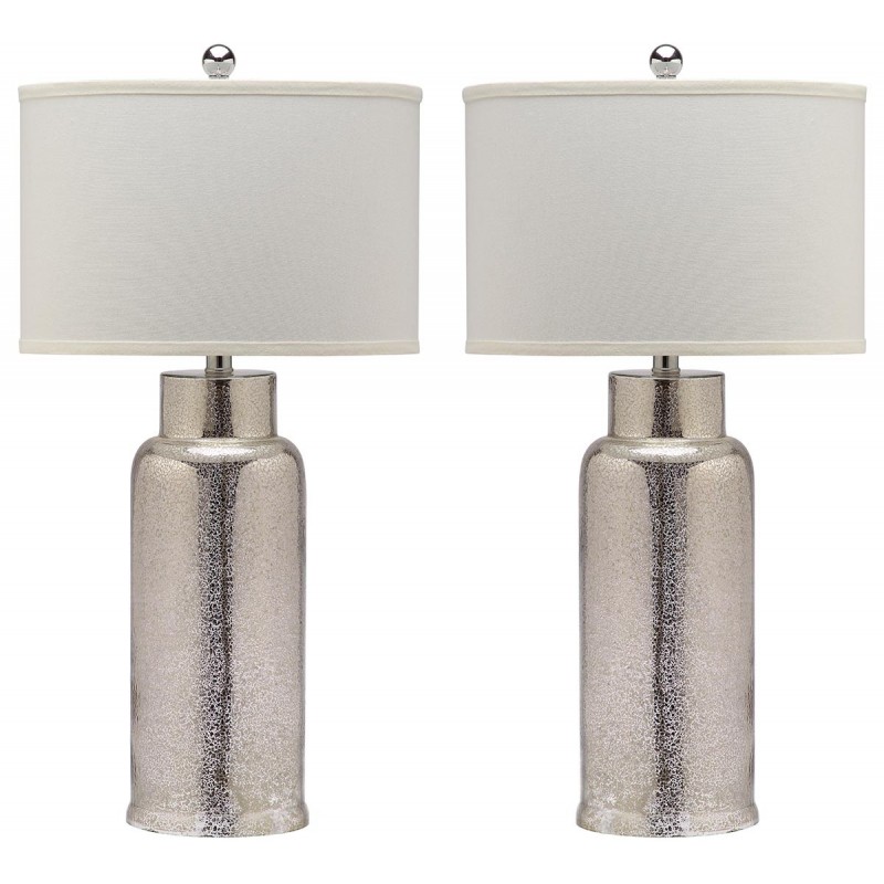 Safavieh Bottle 29-Inch H Glass Table Lamp - Set of 2 - Ivory/Silver & Off-white (LIT4157D-SET2)