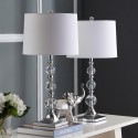 Safavieh Maeve 28-inch H Crystal Ball Lamp Set of 2 - Chrome/White (LIT4114B-SET2)