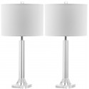 Safavieh Tyrone 27-inch H Crystal Column Lamp Set of 2 - Clear/Off-White (LIT4116A-SET2)