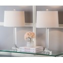 Safavieh Tyrone 27-inch H Crystal Column Lamp Set of 2 - Clear/Off-White (LIT4116A-SET2)