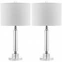 Safavieh Deco 24.5-inch H Column Crystal Lamp Set of 2 - Clear/Off-White (LIT4117A-SET2)