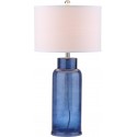 Safavieh Bottle 29-Inch H Glass Table Lamp - Set of 2 - Blue/Off-white (LIT4157C-SET2)