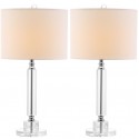 Safavieh Deco 24.5-inch H Column Crystal Lamp Set of 2 - Clear/Off-White (LIT4117A-SET2)