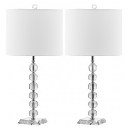 Safavieh Victoria 25-inch H Crystal Ball Lamp - Set of 2 - Clear/Off-white (LIT4119A-SET2)