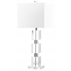 Safavieh Ice 28-inch H Palace Crystal Cube Lamp - Clear/Off-white (LIT4120A)