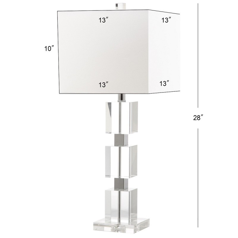 Safavieh Ice 28-inch H Palace Crystal Cube Lamp - Clear/Off-white (LIT4120A)