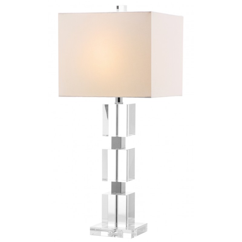 Safavieh Ice 28-inch H Palace Crystal Cube Lamp - Clear/Off-white (LIT4120A)