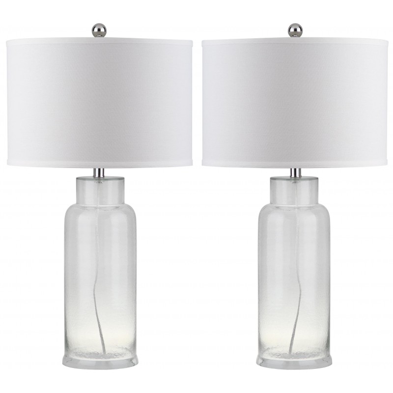 Safavieh Bottle 29-Inch H Glass Table Lamp - Set of 2 - Clear/Off-white (LIT4157B-SET2)