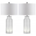 Safavieh Bottle 29-Inch H Glass Table Lamp - Set of 2 - Clear/Off-white (LIT4157B-SET2)