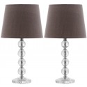 Safavieh Nola 16-inch H Stacked Crystal Ball Lamp - Set of 2 - Clear/Light Grey (LIT4123B-SET2)