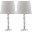 Safavieh Nola 16-inch H Stacked Crystal Ball Lamp - Set of 2 - Clear/Off-white (LIT4123C-SET2)