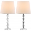 Safavieh Nola 16-inch H Stacked Crystal Ball Lamp - Set of 2 - Clear/Off-white (LIT4123C-SET2)
