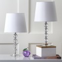 Safavieh Nola 16-inch H Stacked Crystal Ball Lamp - Set of 2 - Clear/Off-white (LIT4123C-SET2)