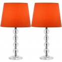 Safavieh Nola 16-inch H Stacked Crystal Ball Lamp - Set of 2 - Clear/Orange (LIT4123D-SET2)