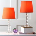 Safavieh Nola 16-inch H Stacked Crystal Ball Lamp - Set of 2 - Clear/Orange (LIT4123D-SET2)