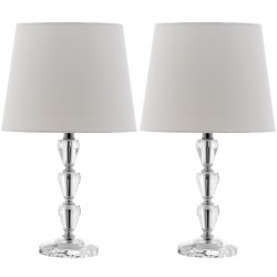 Safavieh Dylan 16-inch H Tiered Crystal Orb Lamp - Set of 2 - Clear/Off-white (LIT4124C-SET2)