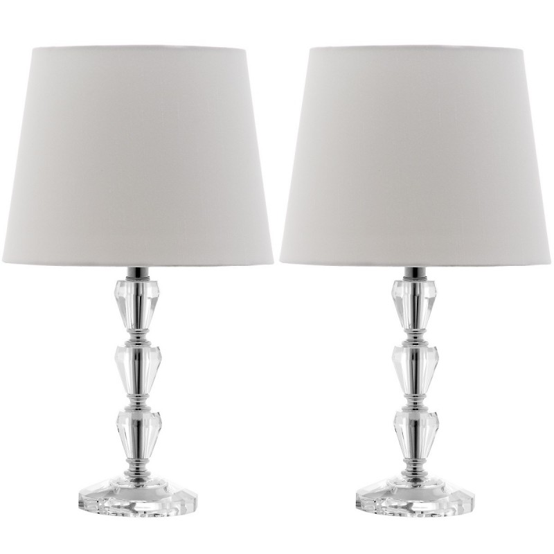 Safavieh Dylan 16-inch H Tiered Crystal Orb Lamp - Set of 2 - Clear/Off-white (LIT4124C-SET2)