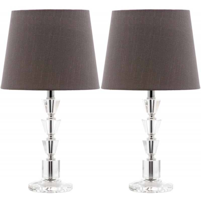Safavieh Harlow 16-inch H Tiered Crystal Orb Lamp - Set of 2 - Clear/Light Grey (LIT4125B-SET2)