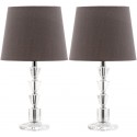 Safavieh Harlow 16-inch H Tiered Crystal Orb Lamp - Set of 2 - Clear/Light Grey (LIT4125B-SET2)