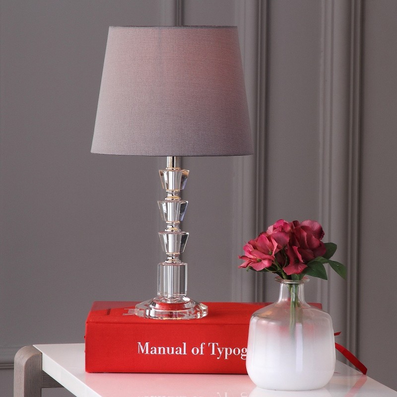 Safavieh Harlow 16-inch H Tiered Crystal Orb Lamp - Set of 2 - Clear/Light Grey (LIT4125B-SET2)