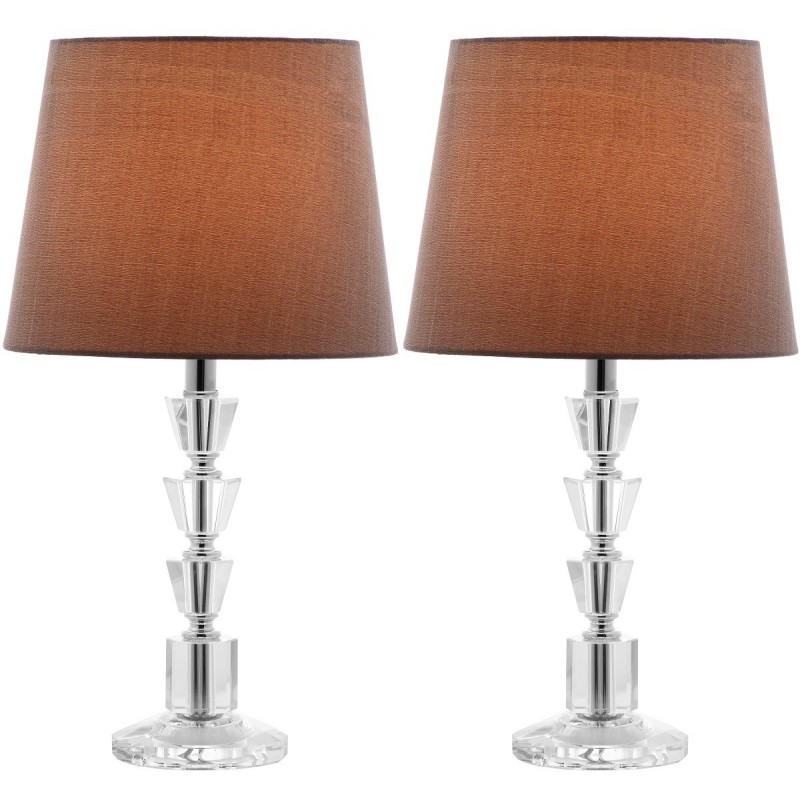 Safavieh Harlow 16-inch H Tiered Crystal Orb Lamp - Set of 2 - Clear/Light Grey (LIT4125B-SET2)