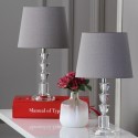 Safavieh Harlow 16-inch H Tiered Crystal Orb Lamp - Set of 2 - Clear/Light Grey (LIT4125B-SET2)