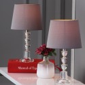 Safavieh Harlow 16-inch H Tiered Crystal Orb Lamp - Set of 2 - Clear/Light Grey (LIT4125B-SET2)