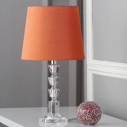 Safavieh Harlow 16-inch H Tiered Crystal Orb Lamp - Set of 2 - Clear/Orange (LIT4125D-SET2)